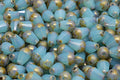 Firepolish Drop Bead – Blue Opal with Luster 8 x 6 mm, 20-pack