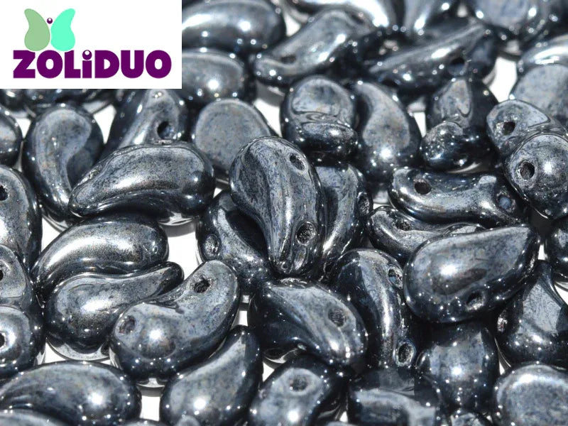 Zoliduo Höger - Jet Hematite 5x8mm, 20-pack Hilmas Pyssel