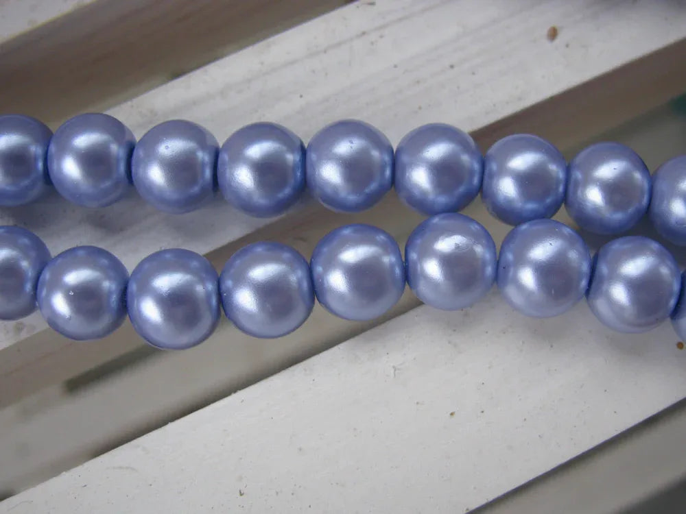 Vaxade glaspärlor - Syren 10 mm 1 sträng Hilmas Pyssel