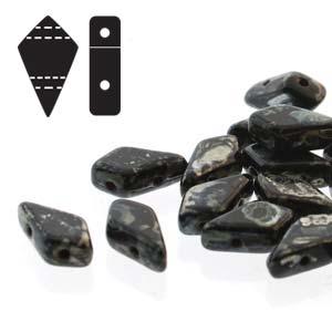 Kite Bead - Jet Picasso 9x5mm, 10 gram Hilmas Pyssel