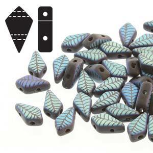 Kite Bead - Jet Laser Leaf Matt 9x5mm 5 gram Hilmas Pyssel