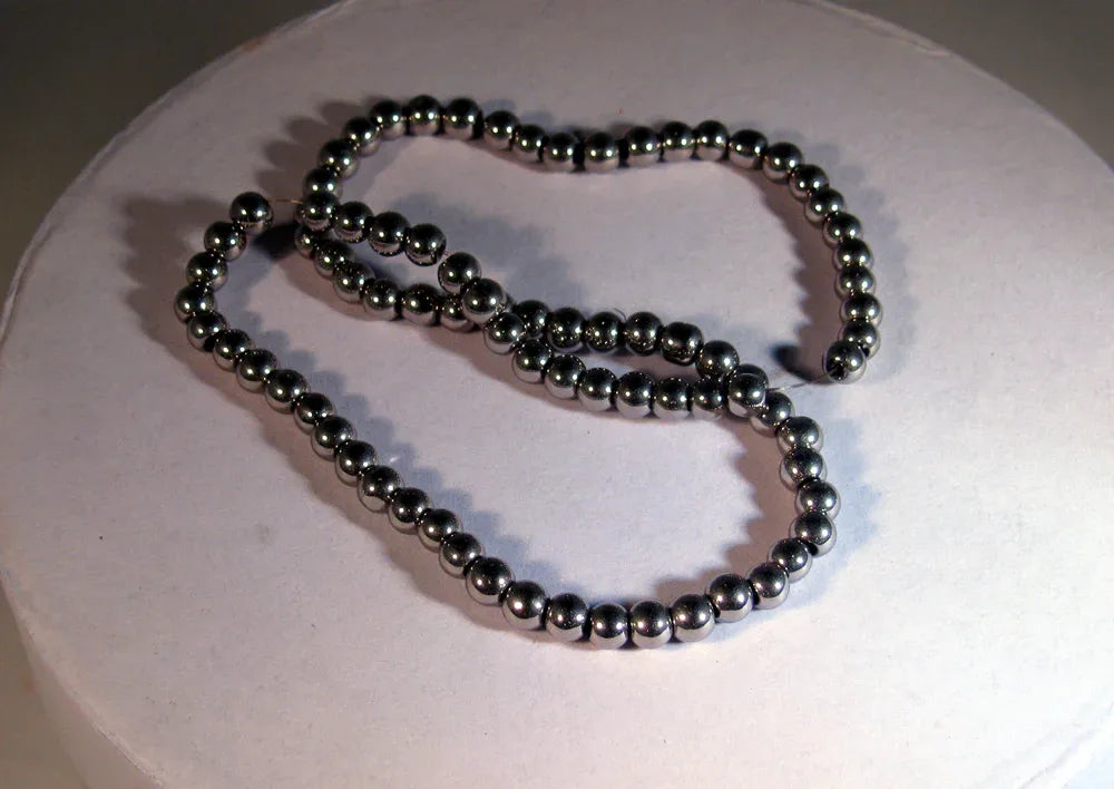 Glaspärlor Elektropläterade - Rund Silver 4 mm 1 sträng Hilmas Pyssel