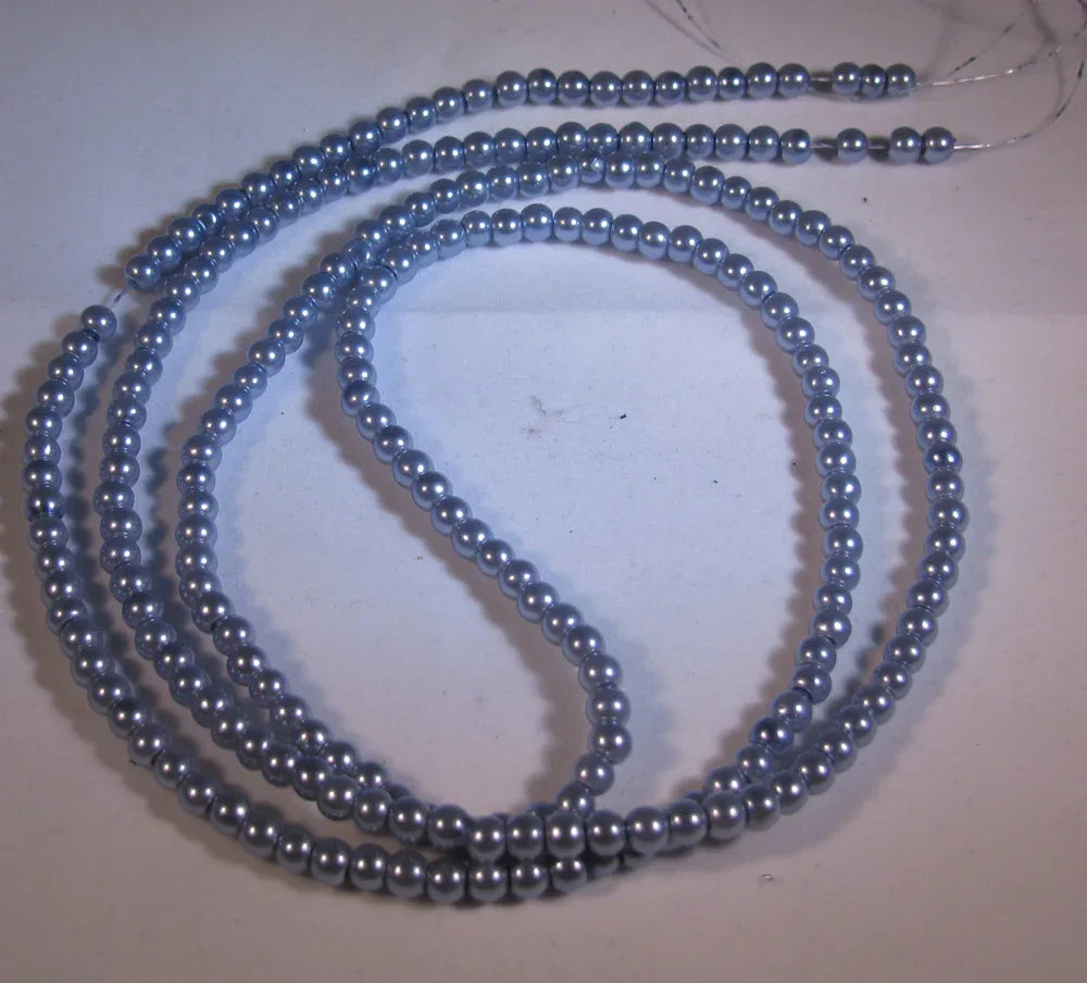 Vaxade glaspärlor - Syren 4mm 1 sträng Hilmas Pyssel