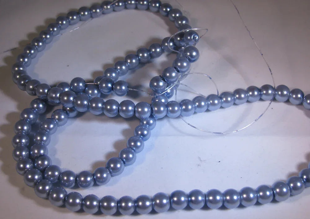 Vaxade glaspärlor - Syren 8mm 1 sträng Hilmas Pyssel