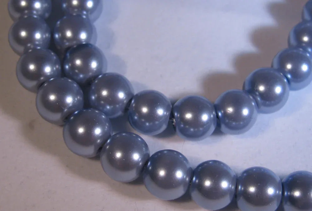 Vaxade glaspärlor - Syren 8mm 1 sträng Hilmas Pyssel