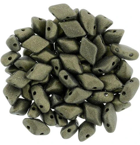 Matubo Gemduo - Metallic Suede Dark Green 8x5mm, 10 gram Matubo