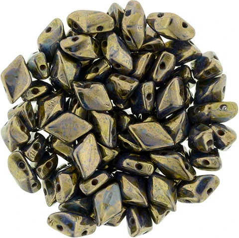 Matubo Gemduo - Blue Turquoise Bronze Picasso 8x5mm, 10 gram Matubo