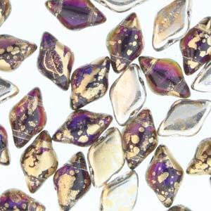 Matubo Gemduo - Backlit Purple Haze / Gold 8x5mm Matubo
