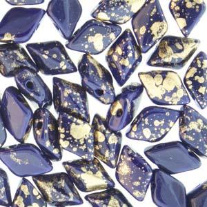 Matubo Gemduo - Gold Splash Royal Opaque 8x5mm Matubo