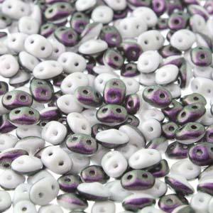 SuperDuo Duets - Polychrome Black Raspberry & Cream 10 gram Matubo