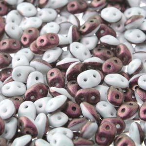SuperDuo Duets - Polychrome Plum & Cream 10 gram Matubo