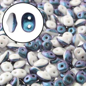 SuperDuo Duets - Polychrome Blueberry & Cream 10 gram Matubo