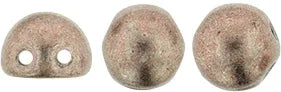 CzechMates Cabochon - Saturated Metallic Pale Dogwood 7mm 2- håls, 10-pack CzechMates