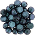 CzechMates Cabochon - Polychrome Indigo Orchid 7mm 2-håls, 10-pack CzechMates
