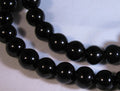 Vaxade glaspärlor - Svart 8mm 1 sträng Hilmas Pyssel