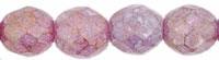 Tjeckiska Firepolish - Luster Stone Pink 8mm, 25-pack Hilmas Pyssel
