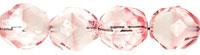 Tjeckiska Firepolish - Crystal / Pink 8mm, 25-pack Hilmas Pyssel