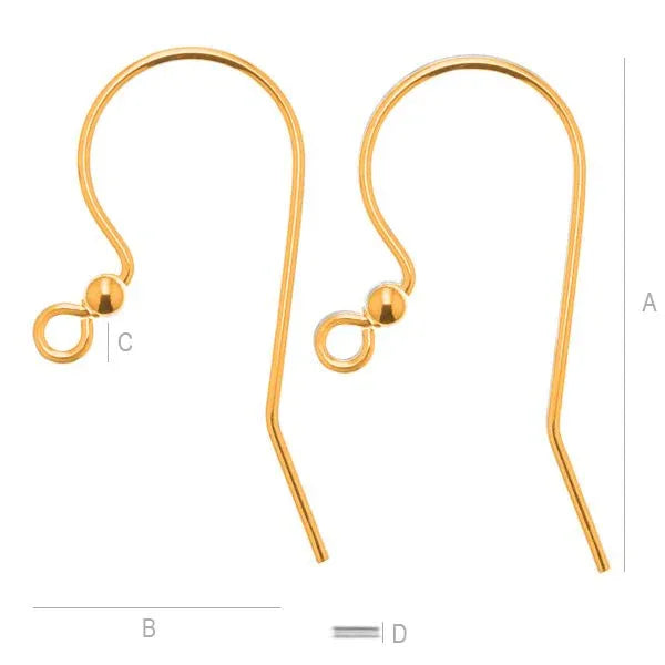 Örkrok i 925 Silver med 24K Gold - 23x15mm, 1 Par Hilmas Pyssel