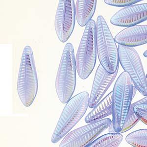 Dagger - Blue Opal Laser Feather 5x16mm, 1 sträng Hilmas Pyssel