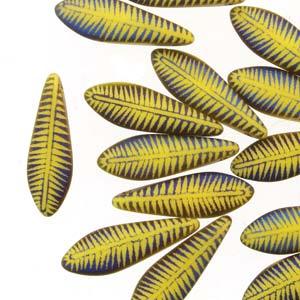 Dagger - Yellow Opaque Matt Laser Feather 5x16mm, 1 sträng Hilmas Pyssel