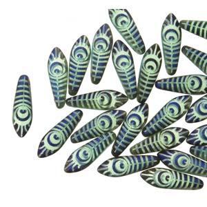 Dagger - Blue Turquoise Opal Matte Laser Eye 5x16mm, 1 sträng Hilmas Pyssel