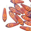 Dagger - Orange Transparent Matte Laser Eye 5x16mm, 1 sträng Hilmas Pyssel