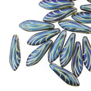 Dagger - Blue Turkos Opal Laser Wing 5x16mm, 1 sträng Hilmas Pyssel