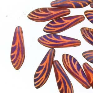 Dagger - Orange Transparent Laser Matt Wing 5x16mm, 1 sträng Hilmas Pyssel