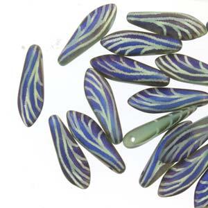 Dagger - Blue Turquoise Opal Laser Matt Wing 5x16mm, 1 sträng Hilmas Pyssel
