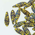 Dagger - Yellow Opaque Laser Matt Flower 5x16mm, 1 sträng Hilmas Pyssel