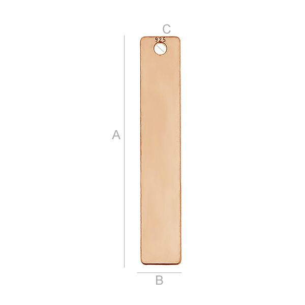 925 Silver 18K Rose Gold Rektangel (25mm) Hilmas Pyssel