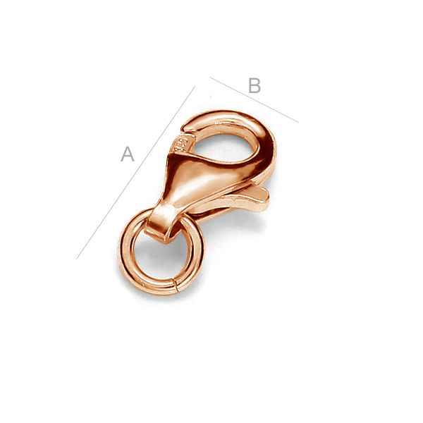 Klolås 925 Silver 18K Rose Gold - 8mm 1 styck Hilmas Pyssel