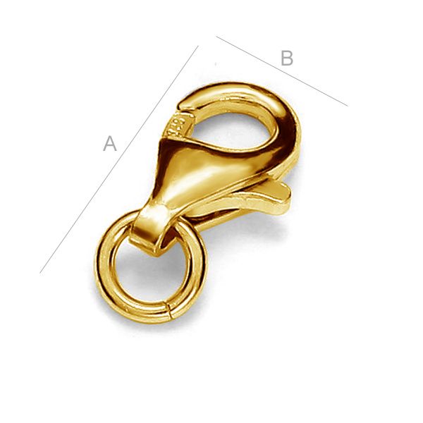 Klolås i 925 Silver med 24K Guld - 13mm 1 styck Hilmas Pyssel