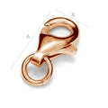 Klolås i 925 Silver med 18K Rose Gold - 16mm 1 styck Hilmas Pyssel