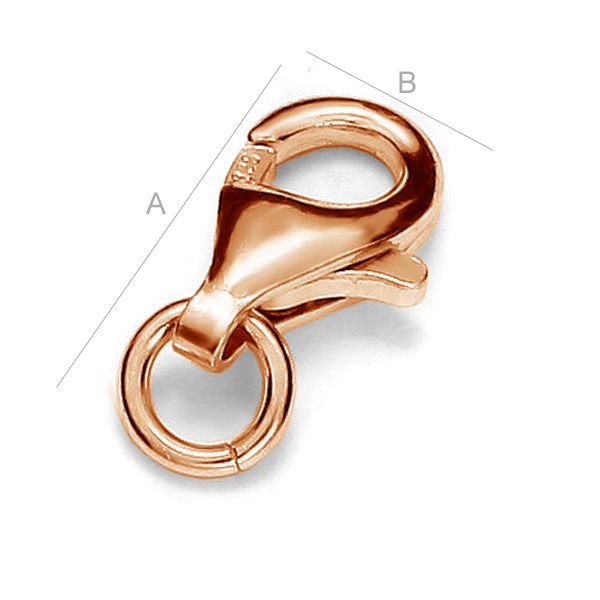 Klolås i 925 Silver med 18K Rose Gold - 16mm 1 styck Hilmas Pyssel