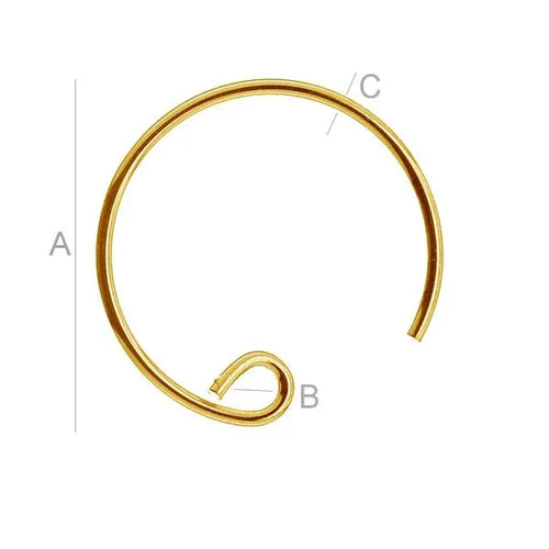 Örhängen i 925 Silver med 24K Gold - 16mm, 2st Hilmas Pyssel