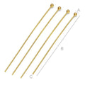 Hattpinnar med kula 925 Silver 24K Gold - 5-pack Hilmas Pyssel