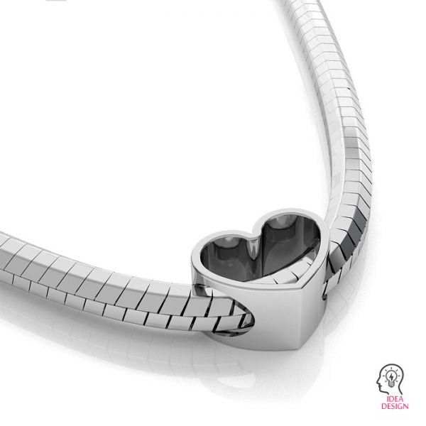 Mellandel 925 Silver Svart Rhodium - Hjärta 11mm 1 styck Hilmas Pyssel