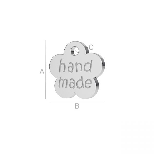 Berlock 925 Silver - Blomma Hand Made, 8mm 1 styck Hilmas Pyssel