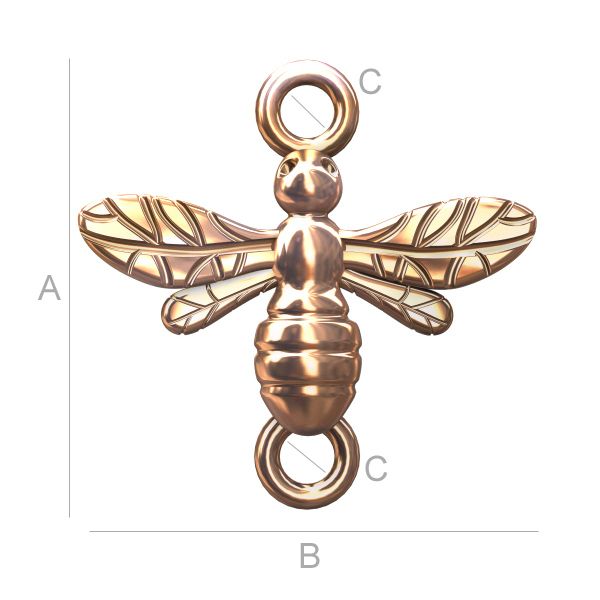 Connector 925 Silver 18K Rose Gold - Bi, 14.5mm 1 styck Hilmas Pyssel