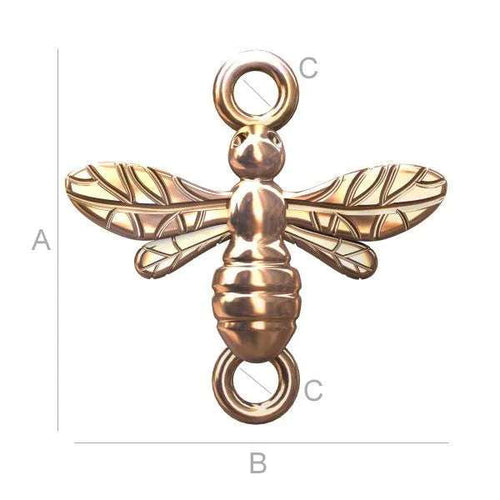Connector 925 Silver 18K Rose Gold - Bi, 14.5mm 1 styck Hilmas Pyssel