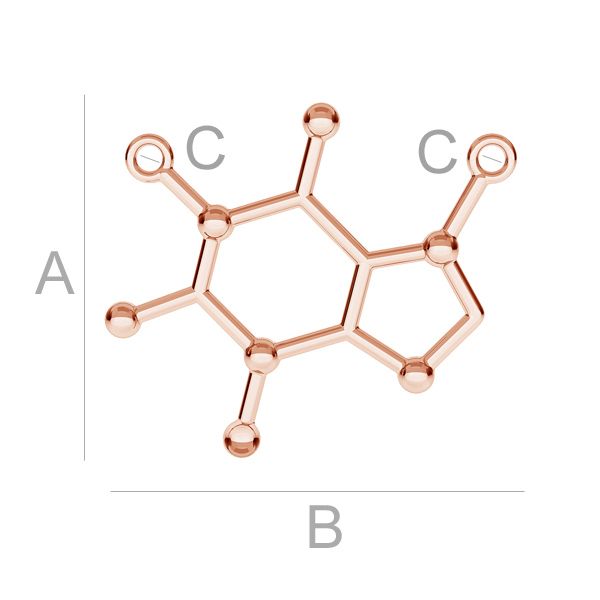 Connector 925 Silver 18K Rose Gold - Koffein 1 styck Hilmas Pyssel