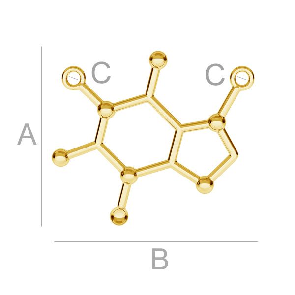 Connector 925 Silver 24K Gold - Koffein 1 styck Hilmas Pyssel
