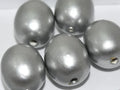 Paper Mache Beads - Silver Oval 24x18mm 1 styck Hilmas Pyssel