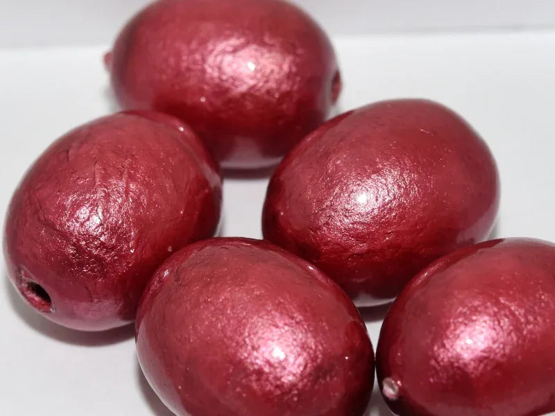 Paper Mache Beads - Bordeaux Oval 24x18mm, 1 styck Hilmas Pyssel
