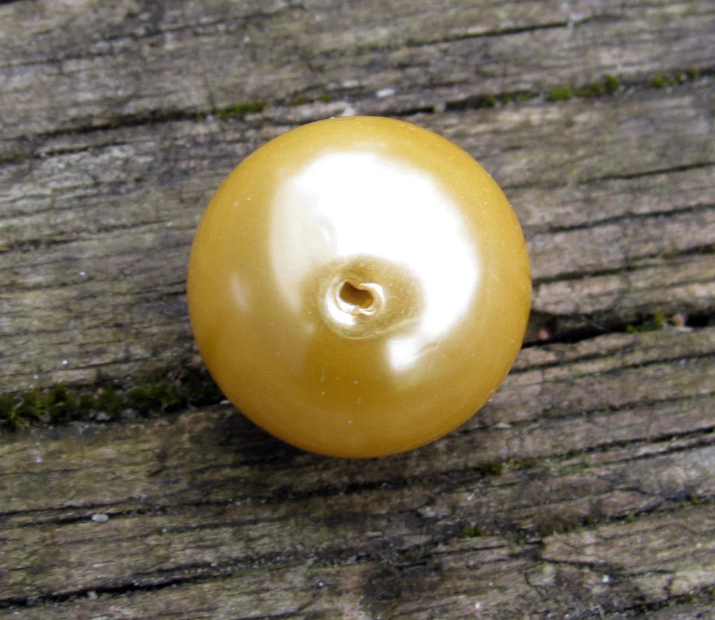 Pärla ABS plast - Guldgul 18 mm, 1 styck Hilmas Pyssel