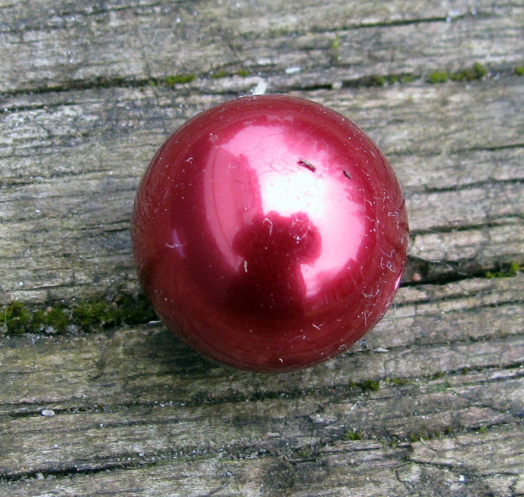 Pärla ABS plast - Röd 18 mm, 1 styck Hilmas Pyssel