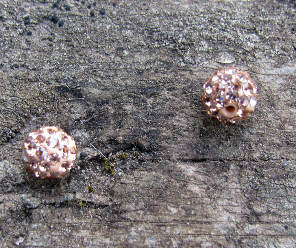 Strasspärlor halvborrade - Ljuspersika 6 mm 2- pack Hilmas Pyssel