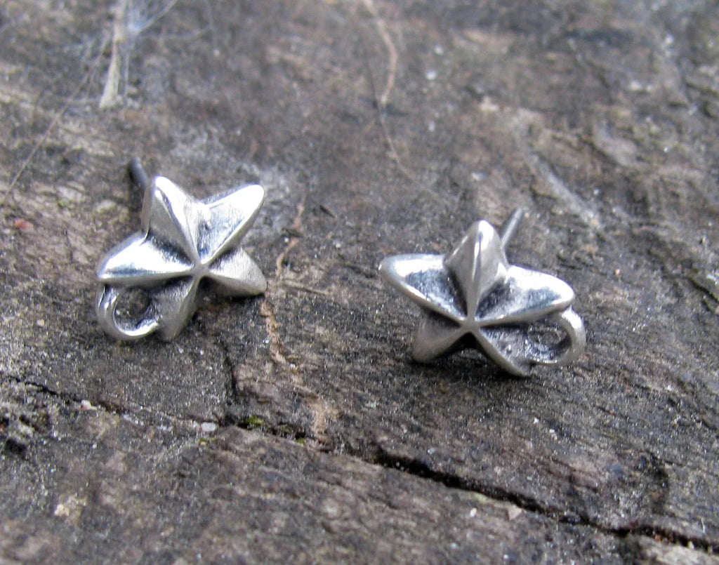 Örstickare Silverfärgad - Stjärna med Ögla, 9mm, 2-pack Grekisk Metall