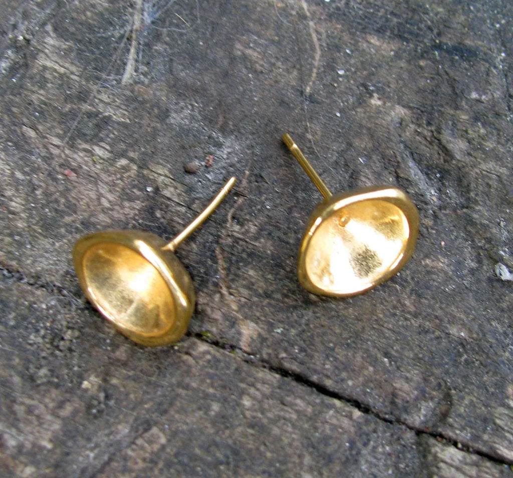 Örstickare 24K Guldpläterad - Fäste för chaton SS39 1 par Grekisk Metall